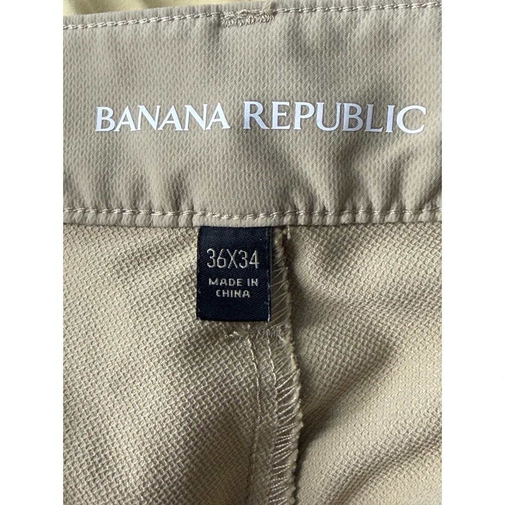 Banana Republic Core Temp Mens Tan‎ Polyester Chino Pants 36x34 1557516